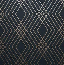 Image of FINE DECOR SHARD TRELLIS NAVY BLUE GOLD GEOMETRIC METALLIC WALLPAPER FD42605