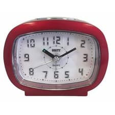 Image of BEEP ALARM CLOCK 9CM IN RED NIGHT LIGHT WITH SWEEPING SECONDS HAND