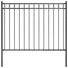 Image of Garden Fence Steel 1.81x1 m Black