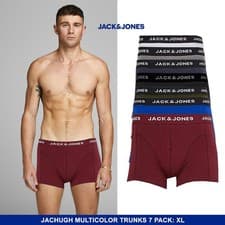 Image of Mens 7 Pack Jack & Jones Boxer Shorts, Underwear, Multipack Trunks, New