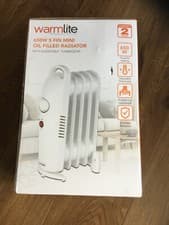 Image of Warmlite 650w 5 fin mini oil filled radiator (Height 39.0cm, width 13.5cm)