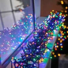 Image of Christmas Cluster Fairy Led String Lights Mains UK Plug Indoor Outdoor Decor New
