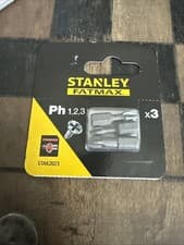 Image of 3 PACKS OF STANLEY FATMAX PH1 PH2 PH3 PHILLIPS 3 PIECE SCREWDRIVER BIT SET NEW