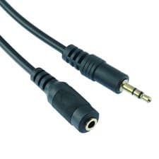 Image of 1m Gold 3.5mm Stereo Plug to Socket Audio Jack Extension Cable Lead Headphone