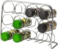 Image of 3 Tier Metal Free-Standing Spice Herb Rack 12 Jar Kitchen Organiser Storage UK