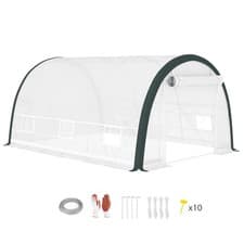 Image of Outsunny Walk-in Tunnel Greenhouse, Upgraded Structure, Mesh Door & Windows