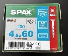 Image of Spax Screws 4.5x60mm T-Star A2 Stainless Steel 100pcs