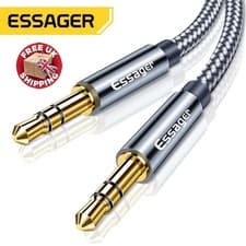 Image of Essager 3.5mm Stereo Jack Audio Aux Braided Cable Male to Male. 0.5m - 5m