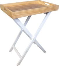 Image of Folding Kitchen Bedroom Laptop Food Serving Butlers Removable Tray Side Table