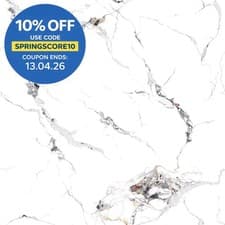 Image of Starline White & Matt Onyx Carrara Marble Bathroom Wall Panel 2400 x 1000mm