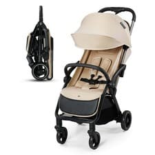 Image of Kinderkraft Apino Compact Baby Stroller Pushchair Beige Up to 24kg Baby Toddler