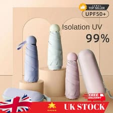 Image of Mini Pocket Compact Umbrella Sun Anti UV 5 Folding Rain Windproof + Carry Case