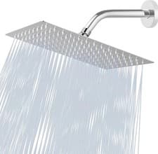 Image of Rectangle Rainfall Shower Head 30x20cm Stainless Steel High Flow â Chrome