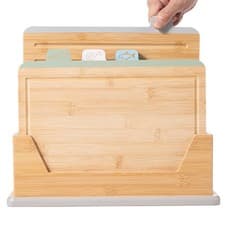 Image of Vencier 4 Pack Index Bamboo Chopping Board Set with Storage Stand