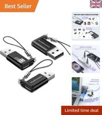 Image of Compact USB-C to Standard USB 3.0 Adapter - 10Gbps Data, 3 Ports - Travel Ready