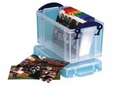 Image of 5 x Really Useful Box Stackable Storage Box 2.1 L, Clear 240 x 130 x 125 mm +24h