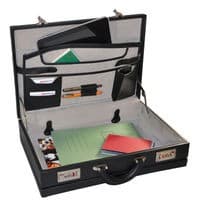 Image of Monolith Leather Look Expandable Attache Case PVC Black 2350