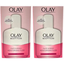 Image of Olay Beauty Fluid Moisturiser Face & Body 100ml - 2 Pack