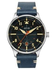 Image of AVI-8 Hawker Hurricane Blue Dial Leather Strap Automatic Men's Watch AV-4094-02
