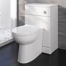 Image of Toilet WC Back to Wall Soft Close Seat Modern White Gloss WC Furniture Unit