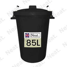 Image of 85L Extra Large Plastic Dustbin with Clip Locking Lid for Rubbish Recycling