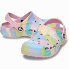 Image of Crocs Slides for Girl Crocs Baya Seasonal Printed Clog Kids pink SIZE J2