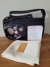 Image of Radley London Small Black Leather with Buttons Shoulder Bag & Storage Dust Bag