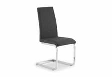 Image of Julian Bowen Roma Slate Grey Linen Cantilever Metal Leg Dining Chair