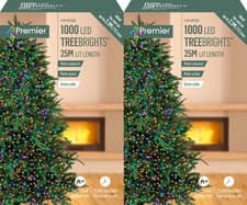 Image of 2x Premier 1000 LED Multi-Action TreeBrights Christmas Tree Lights Timer MULTI