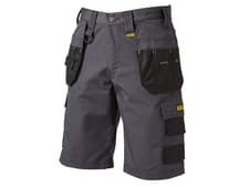 Image of DEWALT Power Tools Cheverley Lightweight Grey Polycotton Shorts Waist 38in