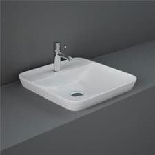 Image of RAK Variant Square Drop-In Wash Basin 420mm Wide 1 Tap Hole - Alpine White