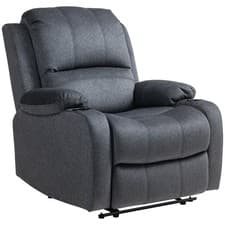 Image of HOMCOM Recliner Armchair for Living Room, Recliner Chair with Cup Holder Black