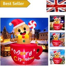Image of Charming 6FT Christmas Inflatable with Twinkling Lights for Garden Holidays