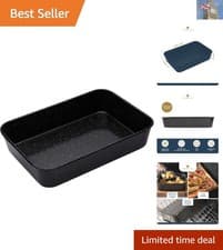 Image of Hairy Bikers Extra Large Roasting Tin Black 40x28x7.5cm Non-Stick dishwasher ...