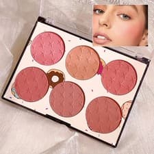 Image of 6-color blush palette, matte effect, natural long-lasting, daily Makeup