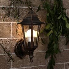 Image of Outdoor Wall Light Traditional Garden Lantern Outside Lighting IP44 Yard Patio
