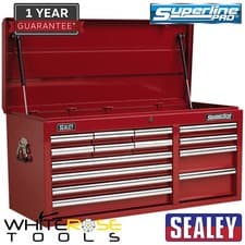 Image of Sealey Superline Pro Topchest 14 Drawer with Ball Bearing Slides Heavy-Duty Red