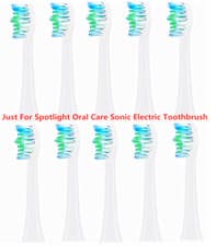 Image of 10x Toothbrush Heads Just For Spotlight Oral Care Sonic Electric Toothbrush WH 