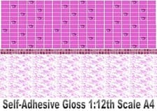 Image of Dolls House Wallpaper Self-Adhesive Mauve Rose Split Design Tiles Landscape