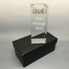 Image of Personalised Engraved In Loving Memory Of Mum Dad - Large Glass Tealight Holder
