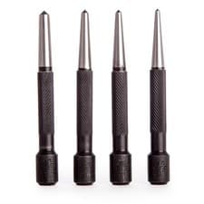Image of Eclipse Centre Punch Set 4 Piece Knurled Carbon Steel Sizes 3.2 to 6.5 351W