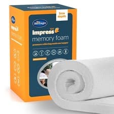 Image of Silentnight Impress Memory Foam Mattress Topper 5cm Orthopaedic Non Allergenic