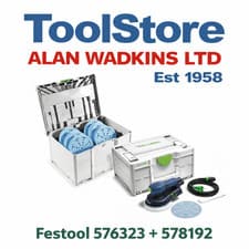 Image of Festool ETSC150/3 EQ-PLUS 150mm Eccentric Sander 240V in Systainer + Sanding Set