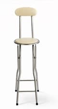 Image of White Padded Folding High Chair Breakfast Kitchen Bar Stool Seat, New Boxed