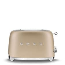 Image of SMEG 50's Retro TSF01CHMUK 2-Slice Toaster - Matt Champagne Gold