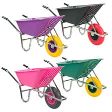 Image of KCT 110L WHEELBARROW GARDEN HEAVY DUTY LARGE PLASTIC WITH SOLID WHEEL TYRE 150KG