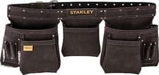 Image of STANLEY STST1-80113 LEATHER TOOL APRON BELT MULTI POCKET STORAGE NEW NEXT DAY