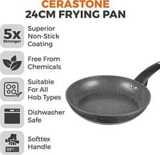 Image of Tower T81232 24cm Cerastone Ceramic Coated Frying Pan Graphite Grey - Brand New