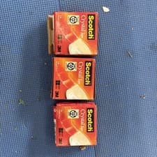 Image of 3 Boxes Of 3m Scotch Crystal Tape Clear Glossy refil 19mm x 33m (m4