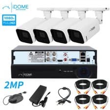 Image of IDOME CCTV HOME SECURITY 2MP 4 CHANNEL DVR KIT COMPLETE FULL HD (FREE BALUN) UK